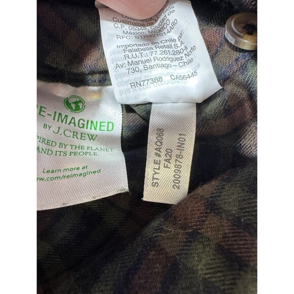J.Crew Slim Brushed Twill Flannel Shirt Men’s Large L Plaid Button Down winter - Picture 6 of 7